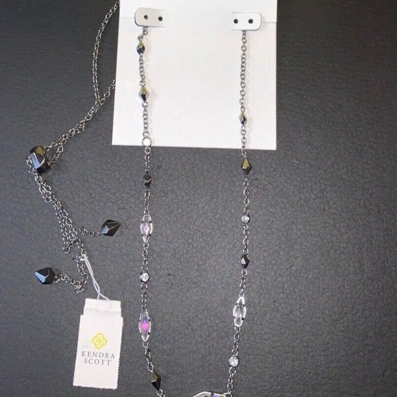 KENDRA SCOTT Debra Hematite Cubic Zirconia Adjustable Choker Necklace NEW - Picture 5 of 7